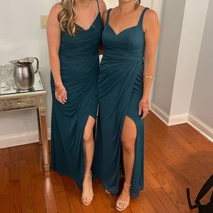 Azazie peacock dress